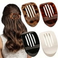 thumbnail image 1 of 4 PCS Flat Hair Clips, Round Lay Down Hair Claw Clips for Women Girls, French Strong Hold Hair Barrettes for Thick Thin Hair,Comfortable Curved Flat Clips for Lying,Driving and More, 1 of 8