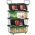 4 PCS Freezer Organizer Bins, Stackable Chest Freezer Organizer for 5