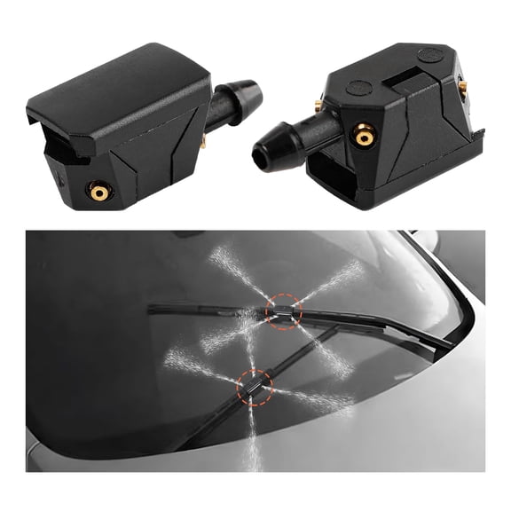 4 PCS Front Windshield Washer Nozzles, 4 Holes Car Windshield Washer Wiper Arm Sprayer, Auto Left Right Windshield Washer Squirter Nozzle Replacement, Universal Vehicle Accessories (2 PCS)