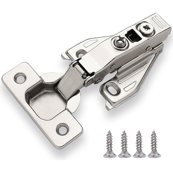 (4 PCS) Full Overlay Soft Close Cabinet Hinges for Kitchen Cabinets - 105° Face Frame Concealed Cabinet Door Hinge -3 Way Adjustability -Clip on Plate & Matching Screw 4 Easy Installation