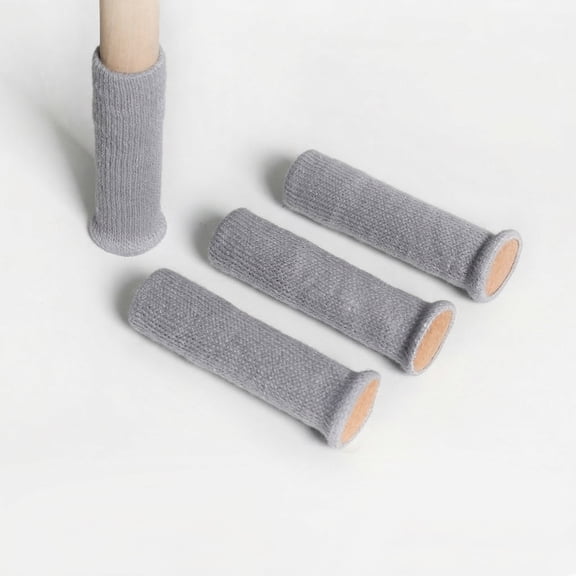 4 PCS Furniture Leg Socks - Small Knitted Chair Leg Floor Protectors for Hardwood Floors - Fits Round and Square Legs - High Elastic Bar Stool Chair Leg Covers Furniture Caps Set for All Shapes