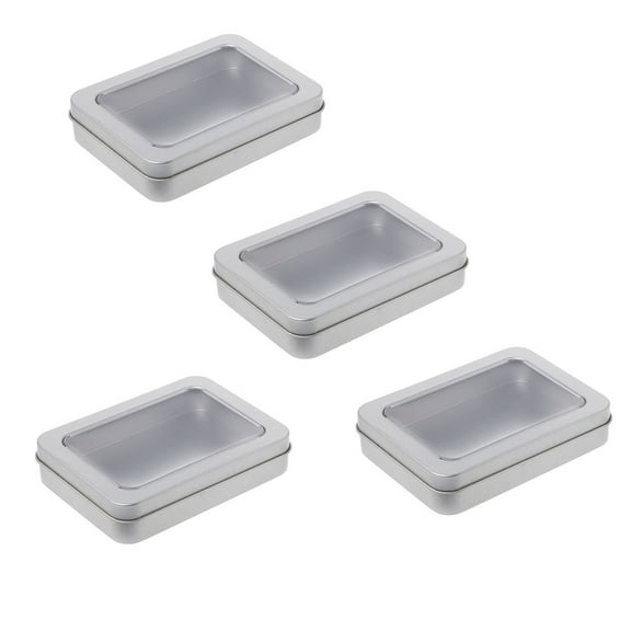 4 PCS USB Drive Case Metal Bag for Electronics Garage Bride Silver