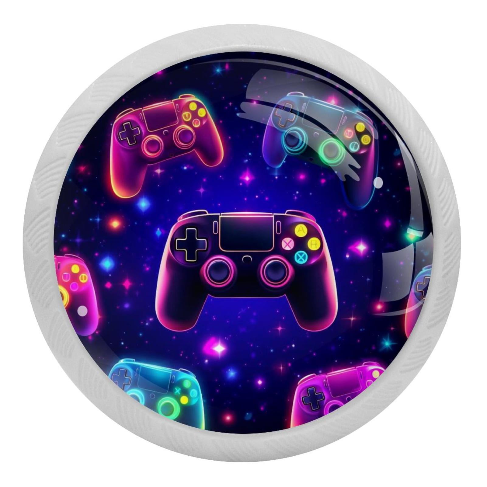 4 PCS Glowing Gamepads Game Joysticks Crystal Glass Round Knob