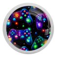 4 PCS Glowing Gamepads Game Joysticks Crystal Glass Round Knob