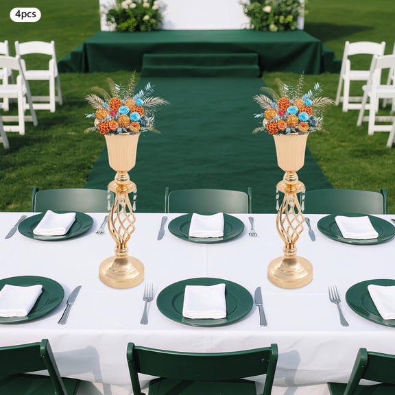 4 PCS Gold Floral Vases, 4 PCS Floral Decoration Vases, Centerpiece for living rooms, dining rooms, banquet halls, wedding venues, birthday parties, coffee shops, hotels