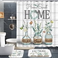 thumbnail image 1 of 4 PCS Green Eucalyptus Shower Curtain Sets,Home Sweet Bathroom Set with Shower Curtain and Rugs and Accessories,Farmhouse Country Shower Curtain Bathroom Decor with 12 Hooks,72 X 72 Inches, 1 of 8