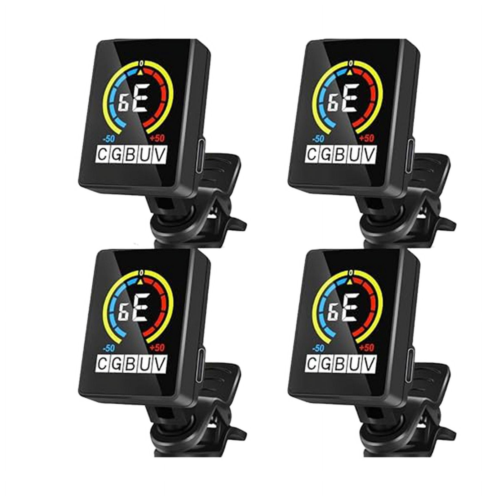 4 PCS Guitar Tuner Rechargeable Clip on Tuner for Guitar, , Ukulele,Violin Suit for Professional or Beginners
