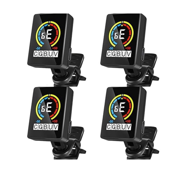 4 PCS Guitar Tuner Rechargeable Clip on Tuner for Guitar, , Ukulele,Violin Suit for Professional or Beginners
