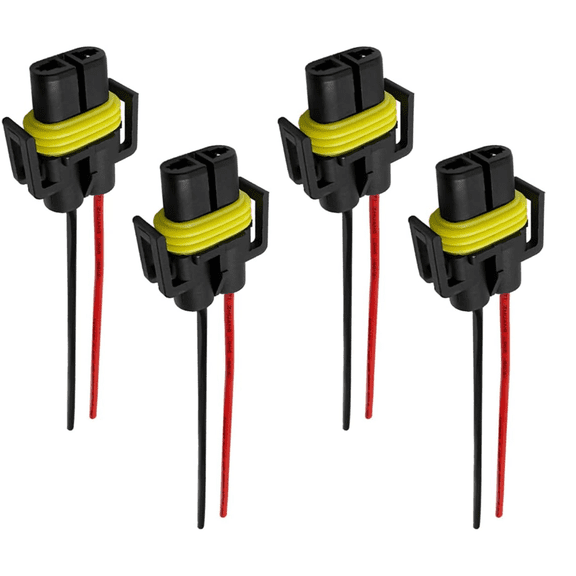 4 PCS H11 H8 Bulb Socket, Headlight Connector Female Adapter Wiring Harness Socket, Automotive Headlights Fog Lights Socket Wire Replacement