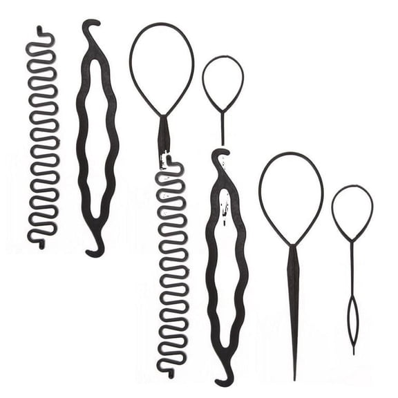 4 PCS Hair Braid Topsy Tail Clips - Styling Sticks for Quick Buns, Updos, Ponytails, Lightweight Plastic Hair Tools, Versatile Hair Accessories, Daily Wear, Party, Cosplay