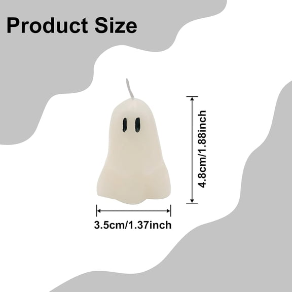 4 PCS Halloween Ghost Candles, Novelty Votive Candles for Fall Decor, Spooky Goth Gifts for Party Decor