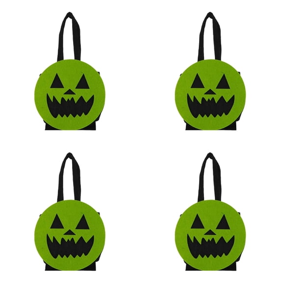 4 PCS Halloween Tote Bags, Reusable Cartoon Goodie Bag for Halloween Trick or Treat Grocery Shopping Party Favors Goodie Bags