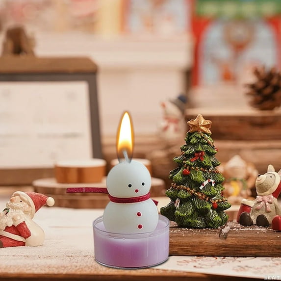 4 PCS Handmade Christmas Soy Candle - Santa and Snowman Shape, Natural Soy Wax Holiday Candle for Home Fragrance, Gift Boxed Festive Ambiance Candle