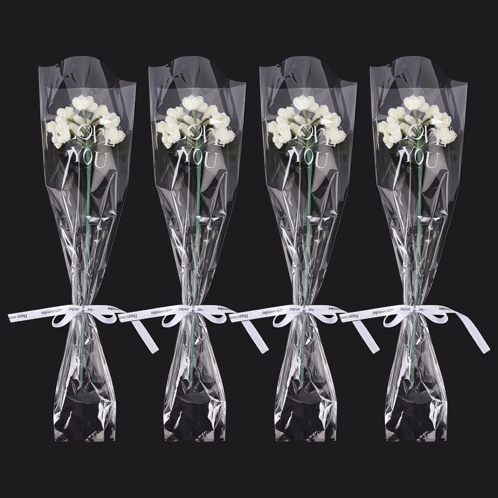 B.C...SALE 　gypsohila Flower Knit 4 PCS Handmade Knitted Baby's Breath Flowers Beige Crochet