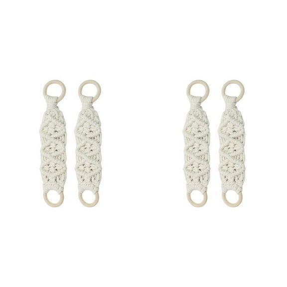 4 PCS Hanging Kitchen Towels Ring Crochet Dish Towel with Loop Holder 10.43x2.56inch