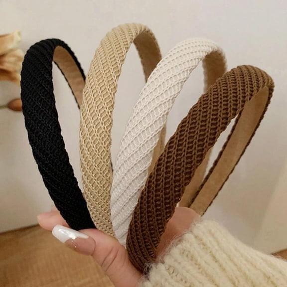 4 PCS Headbands for Women Thin Knitted Hairbands Fashion Non Slip Headband for Women's Hair Cute Solid Colors Hair Accessories