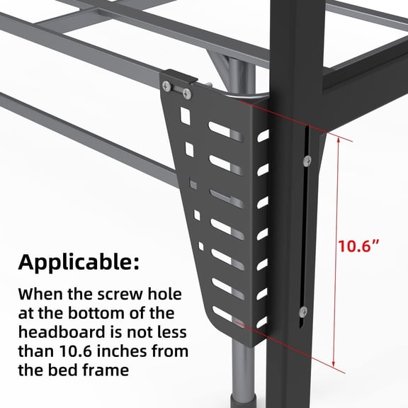 4 PCS Headboard for Metal Bed Frame, Adjustable Attachment Hardware Compatible with 14-18 Inch Headboards, Heavy Duty Steel Black