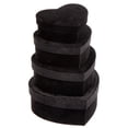 thumbnail image 1 of 4 PCS Heart Shaped Gift Boxes with Lids Black Velvet Nesting Gifts Box for Presents Birthday Wedding Valentines Christmas Party Favor Boxes, 1 of 7