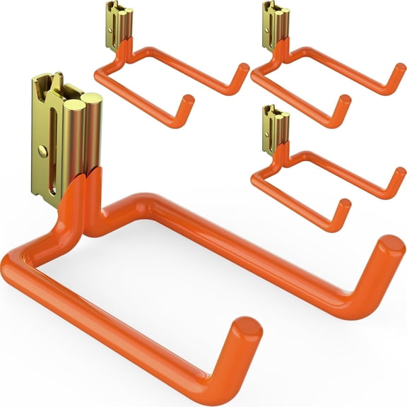 4 PCS Heavy Duty E Track Double J Hooks with Non-Slip Rubber Coating | | 20% Thicker 0.6" Steel Large Steel Tool Double J Hook Compatible with E-Track, X-Track | Shovel Hanger for Enclosed Trailer