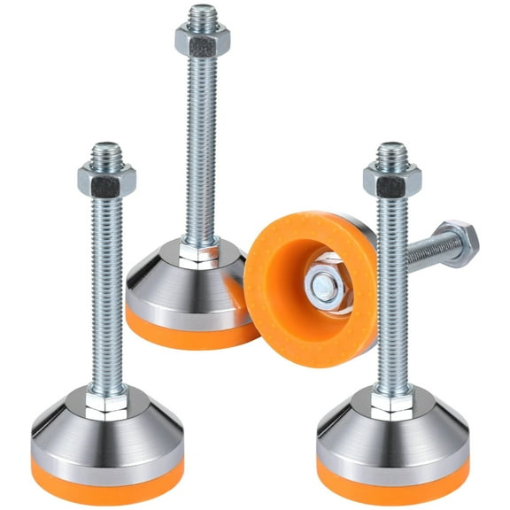 4 PCS Heavy Duty Leveling Feet, Leg Leveler with Base, Adjustable Leveling Feet with M12 Thread, Great Load Capacity for Workbench Machine Cabinet
