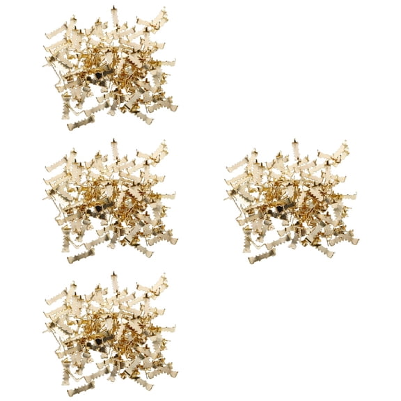 4 PCS Hook Photo Frame Back Panel Holder Hardware Chain Poster System Golden