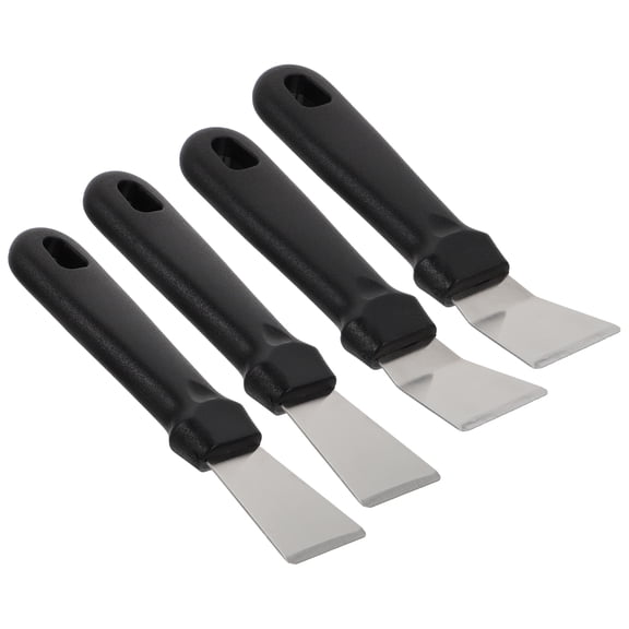 WHAMVOX Refrigerator Ice Shovel with Straight and Curved Blades for Kitchen Use Black PP and Stainless Steel 4PCS