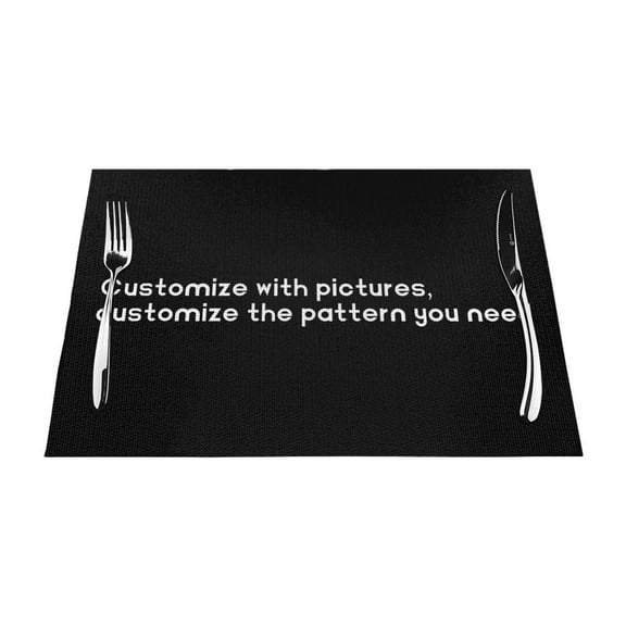 4 PCS Inch Customize with pictures, customize the pattern you need Plastic Woven Wipeable Non-Slip PVC Place Mats for Party Kitchen Dining Decor