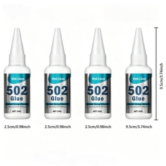 4 PCS Instant Strong Universal Super Adhesive Glue, Transparent Quick Fix Liquid Glue, Heavy Duty Bonding Kit for Household Crafts and Emergency Connection