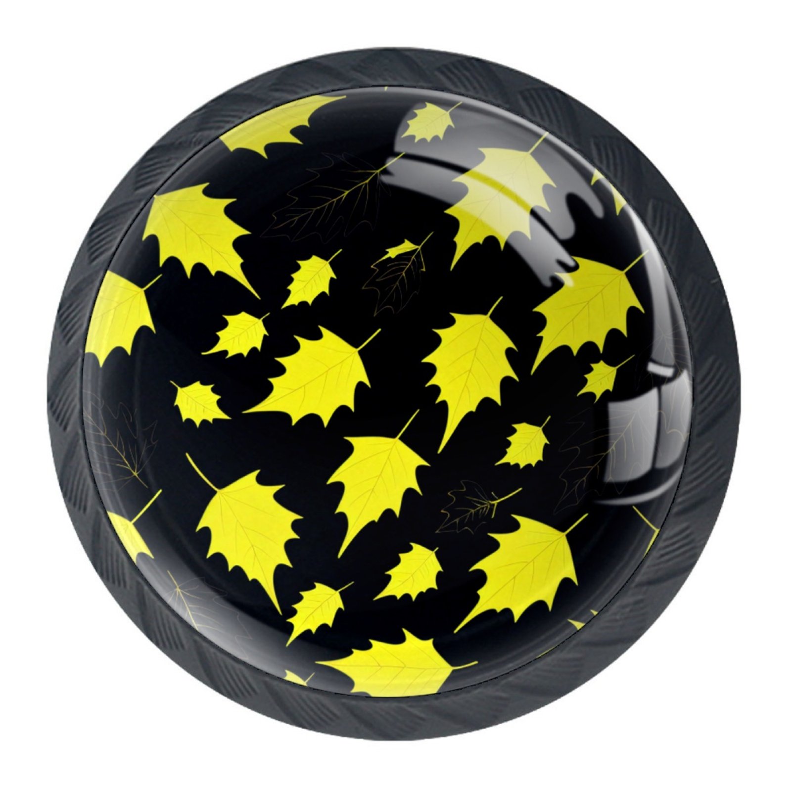 4 PCS Kitchen Cabinet Knobs and Pulls,Abstract Maple Leaves Round ...