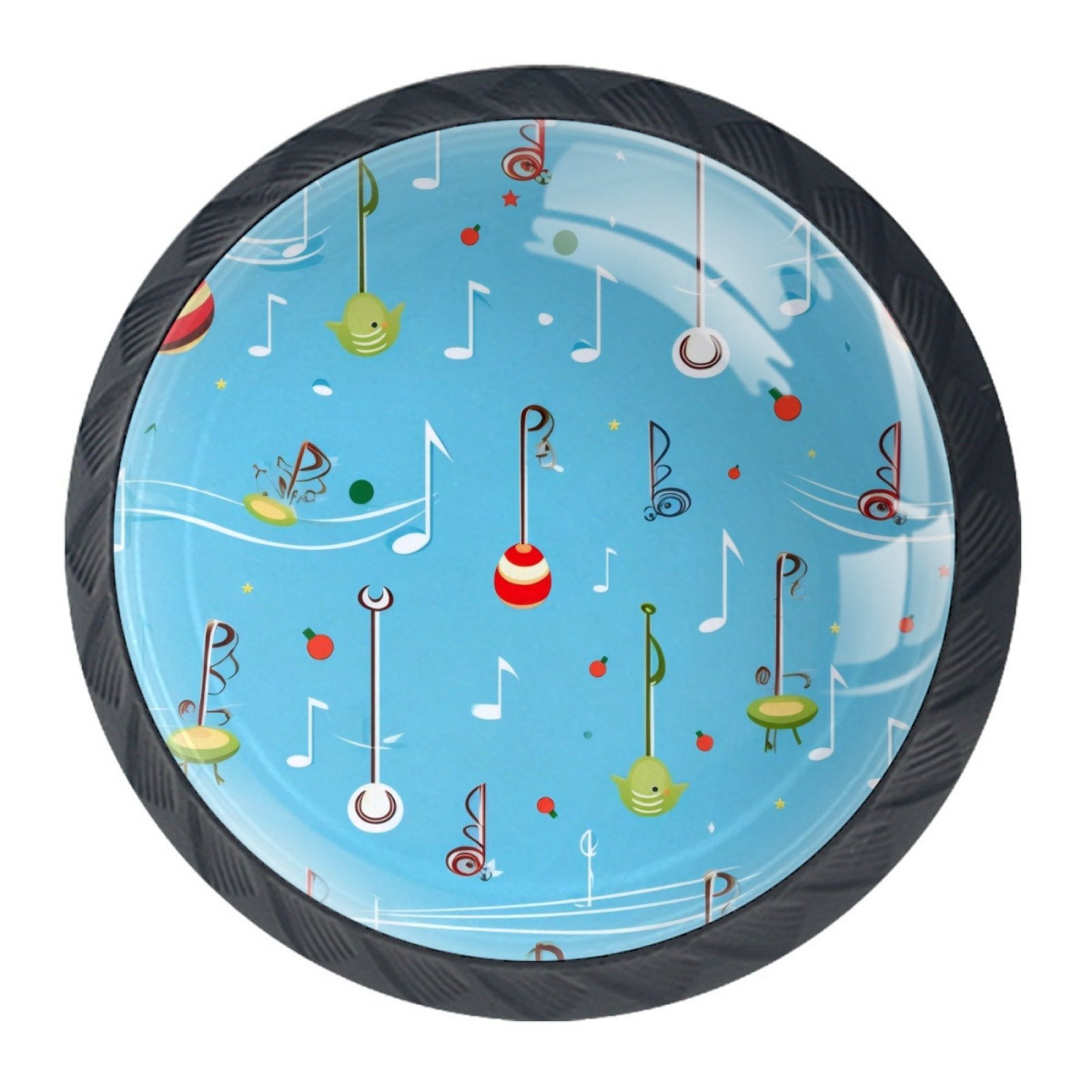 4 PCS Kitchen Cabinet Knobs and Pulls,Abstract Music Notes Round Drawer ...