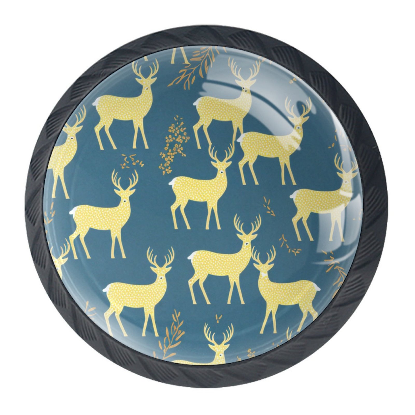 4 PCS Kitchen Cabinet Knobs and Pulls,Abstract deer Round Drawer ...