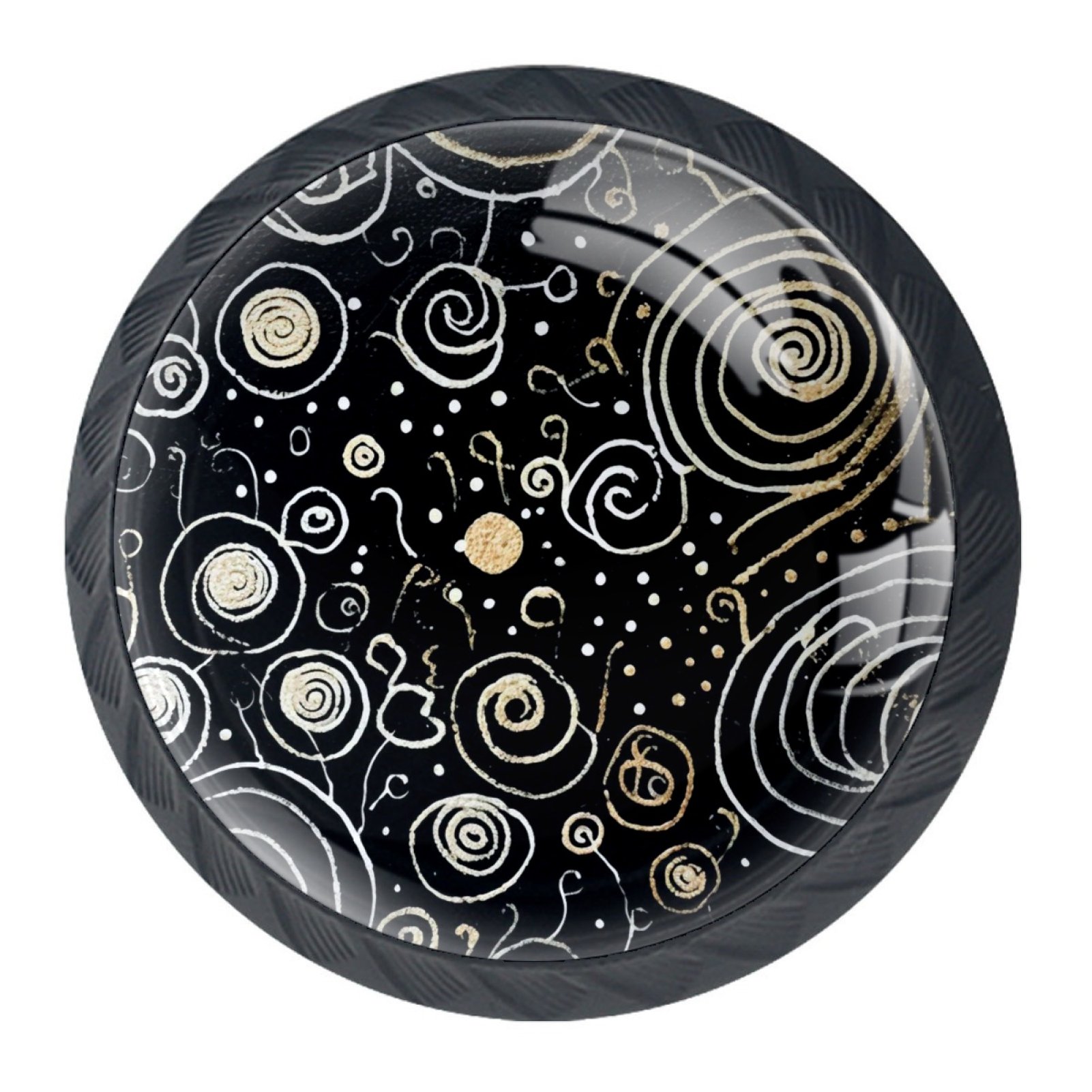 4 PCS Kitchen Cabinet Knobs and Pulls,Black and White Circles Lines ...