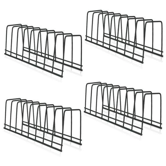 4 PCS Kitchen Pot Lid Holder Cabinet Pot Lid Organizer Suitable for Bakeware, Plate, Pots & Pans, Dish, Cutting Boards, Serving Trays, Reusable Containers in Cabinet Pantry (Black)