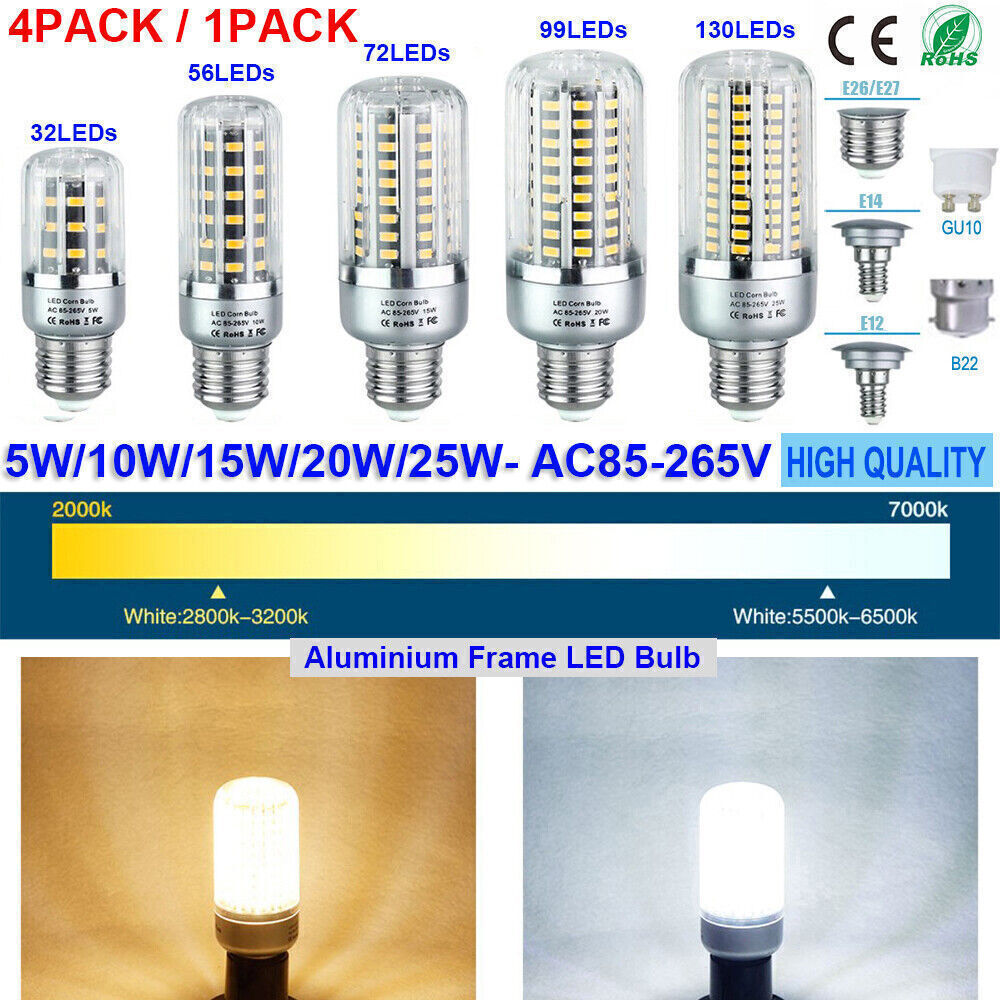 4 PCS LED Bulb Lights E27 E14 B22 G9 GU10 SMD5730 Corn Spotlight Lamp