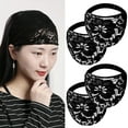 thumbnail image 1 of 4 PCS Lace Headbands for Women, Wide Headbands for Women Head Wraps, Floral Pearl Lace Elastic Headbands Hair Accessories for Weddings, Vacations & Daily Styling, Black, 1 of 6