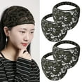 thumbnail image 1 of 4 PCS Lace Headbands for Women, Wide Headbands for Women Head Wraps, Floral Pearl Lace Elastic Headbands Hair Accessories for Weddings, Vacations & Daily Styling, Green, 1 of 6