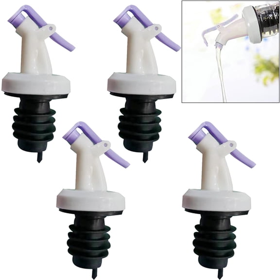 4 PCS Liquor Bottle Pourers Premium Olive Oil Spout Speed Pour.