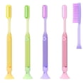 thumbnail image 1 of 4 Pack Adult Manual Toothbrushes, Extra-Long Brush heads Soft Bristles Toothbrushes, Toothbrush Pack with Suction Cup Base, 1 of 9