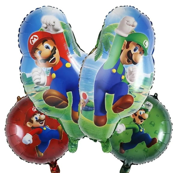 4 PCS Mari Balloons Birthday Party Balloons Lui Balloons Mari Game Balloon