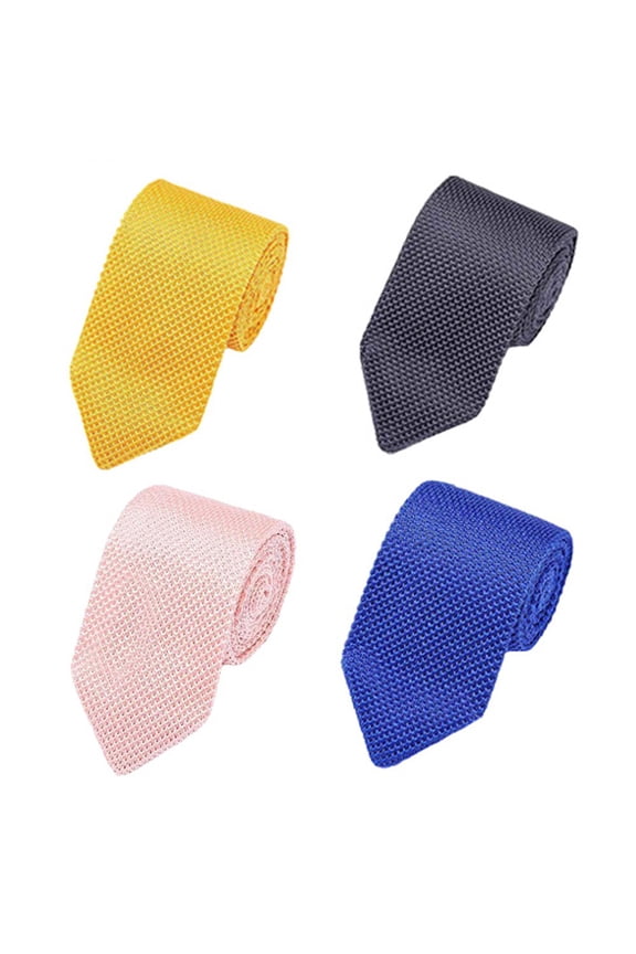 4 PCS Men Solid Knitted Crochet 7CM Necktie Wedding Party Business Formal Tie