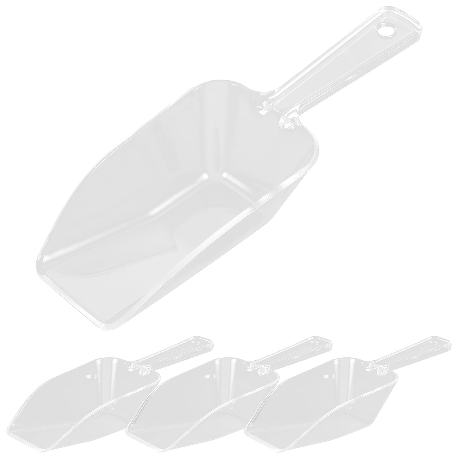 4 PCS Mini Clear Plastic Ice Scoop Scoopers for Weddings Candy Dessert