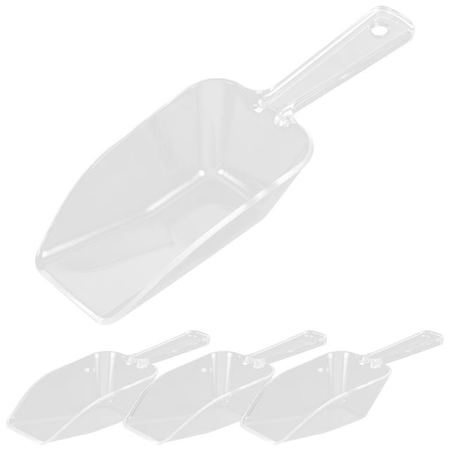 4 PCS Mini Clear Plastic Ice Scoop Scoopers for Weddings Candy Dessert