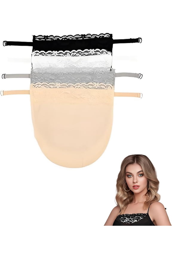 4 PCS Mixed Together Modesty Panels For Low Cut Tops,Mixed Color Cleavage Cover Up For Dresses,Suitable Tank Tops Low Cut Dresses Tops Blouses And More Ideal For Office Women (Random Style)