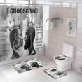 thumbnail image 1 of 4 PCS Modern Black Girl Shower Curtain Sets with Rugs,African American with Bubble Bathtub Bathroom Sets with Shower Curtains and Hooks,Get Naked Fabric Black Girl Bath Curtains for Bathroom, 1 of 7