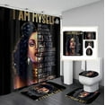 thumbnail image 1 of 4 PCS Modern Black Girl Shower Curtain Sets with Rugs,African American with Bubble Bathtub Bathroom Sets with Shower Curtains and Hooks,Get Naked Fabric Black Girl Bath Curtains for Bathroom, 1 of 7