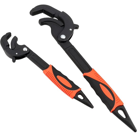 4 PCS Multi-Function Adjustable Wrench, 0.6-1.2" & 1.2-2.4" Self Adjusting Spanner Wrench, Universal Power Grip Pipe Wrench, 10 Inch and 15 Inch$$Tools & Hardware Other