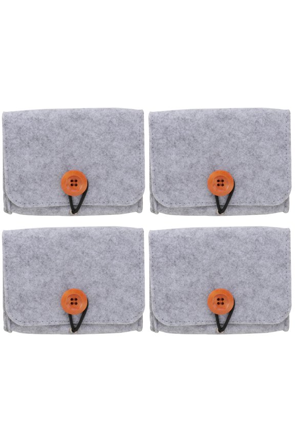 4 PCS Multi-purpose Essential Oil Bag Non-woven Fabric Felt Travel Storage Pouch