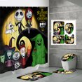 4 PCS Nightmare Before Christmas Bathroom Sets with Shower Curtain and