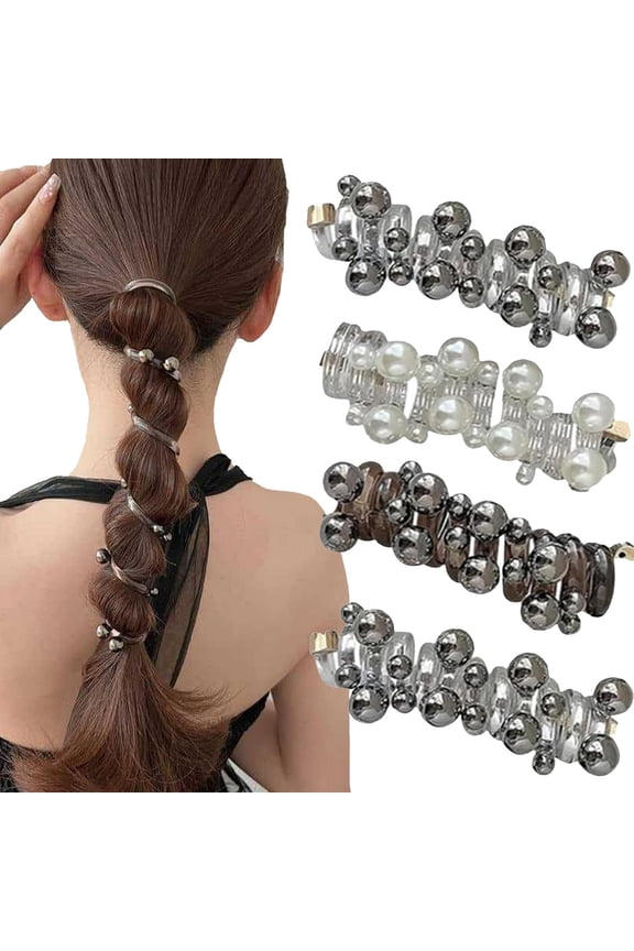 4 PCS No Damage Soft Elastic Spiral Hair Ties, Twisted Hair Wire Pony Hairwire, Phone Cord Hair Bands