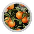 4 PCS Oranges Fruit Crystal Glass Round Knob Drawer Pull Handle